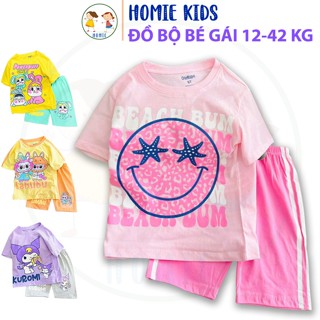 Quần áo bé gái size đại 12-42 kg set đồ bộ trẻ em vải thun cotton mềm in hoạt hình kuromi dễ thương Homie Kids