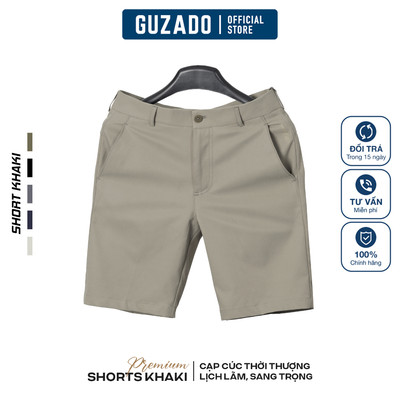 Quần Short Kaki Nam GUZADO Form RegularFit, Dáng Ngắn Trẻ Trung, Vải Dày Dặn, Co Giãn Tốt GSR16-GCSK25S001