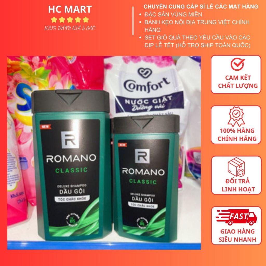 Dầu Gội Hương Nước Hoa Romano Chai 180g/380g