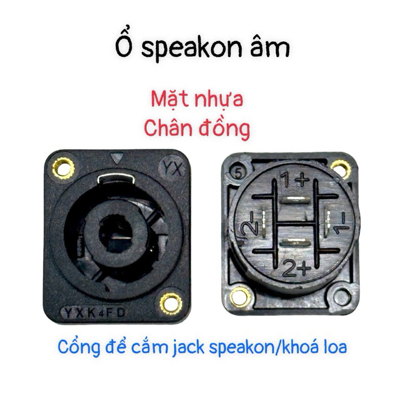 Jack loa Speakon âm (female) nhựa