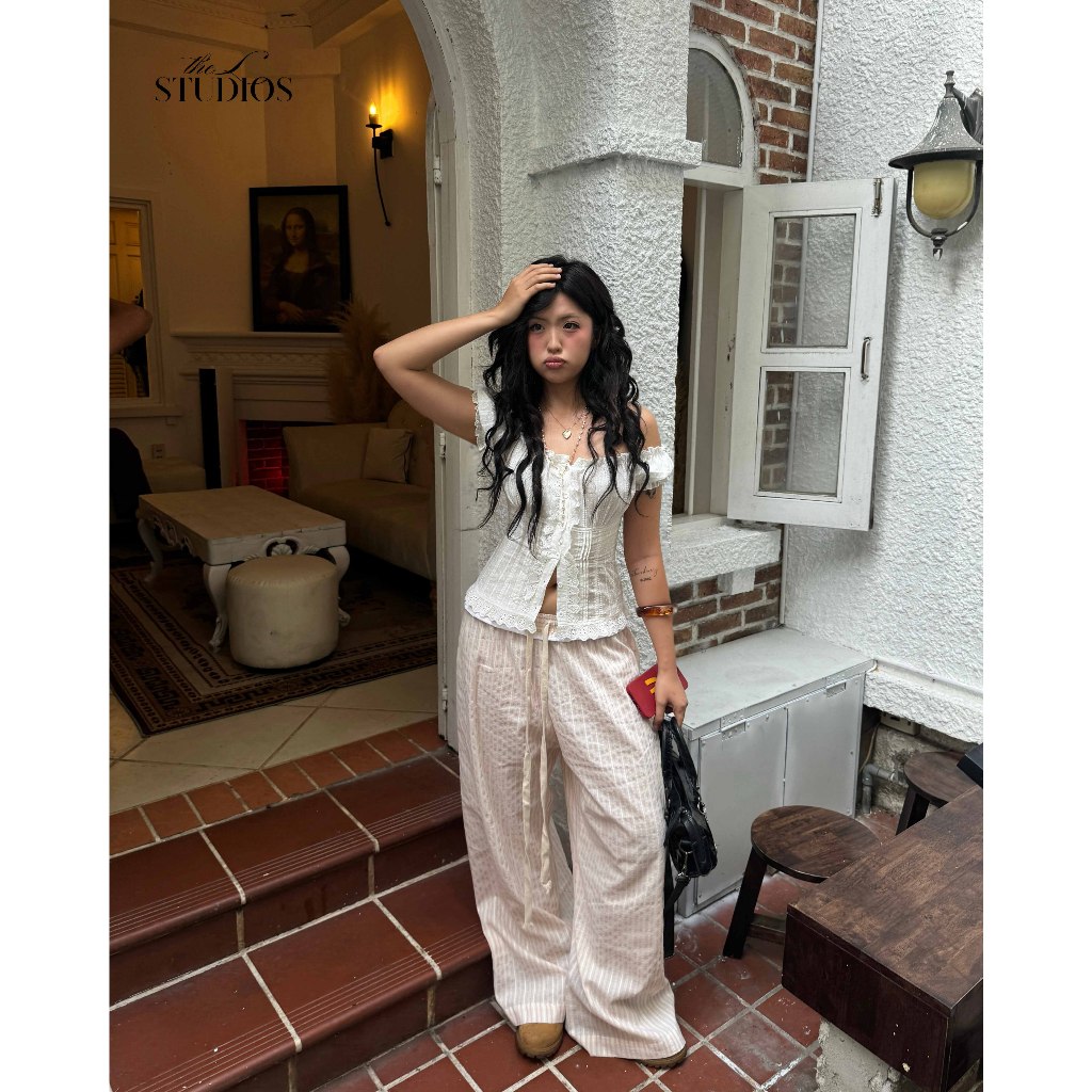 Áo sơ mi nữ, thêu vintage, phong cách y2k, THELSTUDIOS | BigBuy360 - bigbuy360.vn