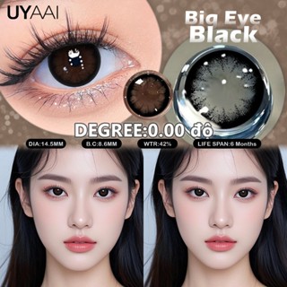   Big Eye UYAAI Kính áp tròng MCK1 Eyes lens đen Big Eye Black 14.5mm đen Mắt to lens Mặc màu đen lens 6 tháng 