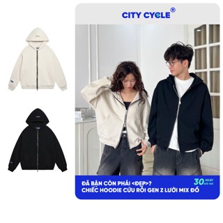 Áo khoác hoodie zip nam nữ mũ 2 lớp boxy Local Brand Chính Hãng City Cycle Áo Khoác Hoodie zip On My Way