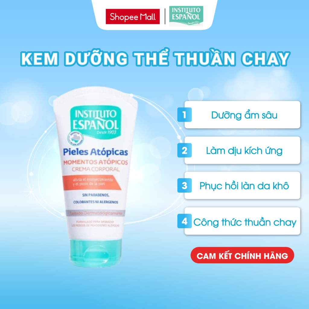 Kem Dưỡng Thể Thuần Chay Instituto Espanol Pieles Atopic Cream 150ml Dành Cho Da Khô, Da Nhạy Cảm