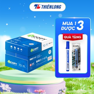 (Hỏa tốc 2H) Combo 5 ream Giấy in A4 photo Thiên Long IK Copy 70 gsm đều màu, độ dày cao, 500 tờ, giấy cứng chất lượng