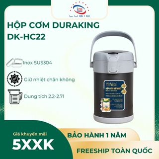  Hộp cơm giữ nhiệt thương hiệu DURAKING MODEL DK-HC22 DK-HC27 dung tích 2.2L 2.7L kèm túi 