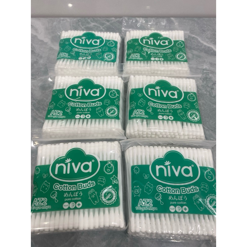 Combo 6 gói TĂM BÔNG NGƯỜI LỚN NIVA AZ2 (TÚI 100 QUE)