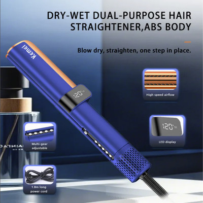 Máy Duỗi Thẳng Và Sấy Tóc 2 In 1 Đa Năng Kemei Km 6911