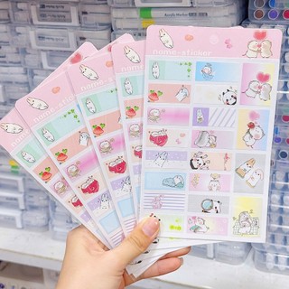 Combo 10 nhãn tên , name sticker trang trí, nhãn dán ghi date mỹ phẩm mẫu cute