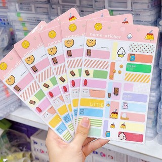 Combo 10 nhãn tên , name sticker trang trí, nhãn dán ghi date mỹ phẩm mẫu cute