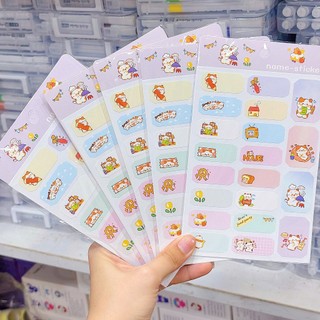 Combo 10 nhãn tên , name sticker trang trí, nhãn dán ghi date mỹ phẩm mẫu cute