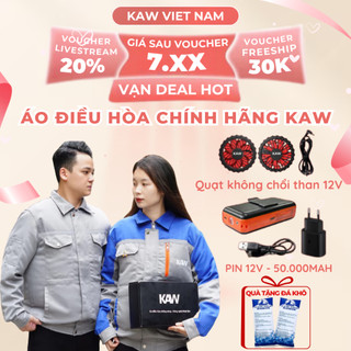 Áo Điều Hòa Cao Cấp KAW Chính Hãng, Pin Khỏe 10-15H, Quạt 9 Cánh, Chống Nắng Chống Nóng Chống Tia UV