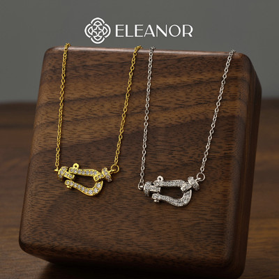 Dây chuyền nữ titan Eleanor Accessories đính đá phụ kiện trang sức vòng cổ khuyên tai 9682