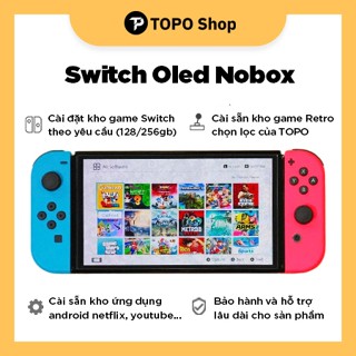 Switch Oled (Mod) Nobox kèm sạc Zin + đốc TV mini - cài sẵn game + App Android + Game Retro