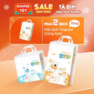 Bỉm YINGCOOL SUPER Size S104/MD92/MQ88/L80/XL76/XXL72/XXXL72- combo mua 02 bịch Tặng 1 bịch bỉm cùng loại