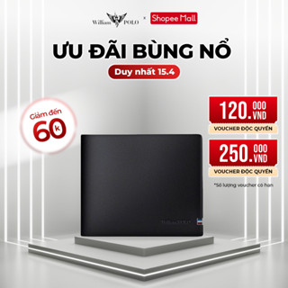 Ví nam da bò cao cấp Williampolo thiết kế đơn giản tặng kèm túi và hộp POLO201500