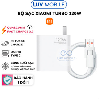 Bộ Củ Cáp Sạc Nhanh Xiaomi Turbo 120W Chuẩn Mi Turbo, Cổng Usb to Type C