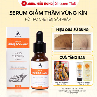 Serum giảm mờ thâm vùng kín Nghệ Đỏ Nano Abera 15ml - Làm hồng vùng kín, hồng nhũ hoa, giảm thâm môi thâm bẹn háng