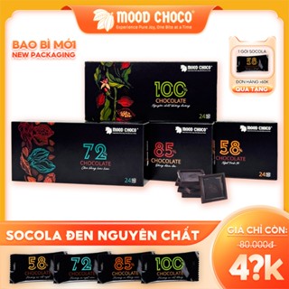 Socola đen đắng nguyên chất không đường 100% Kẹo sô cô la ca cao ăn kiêng hộp 120g MOOD CHOCO