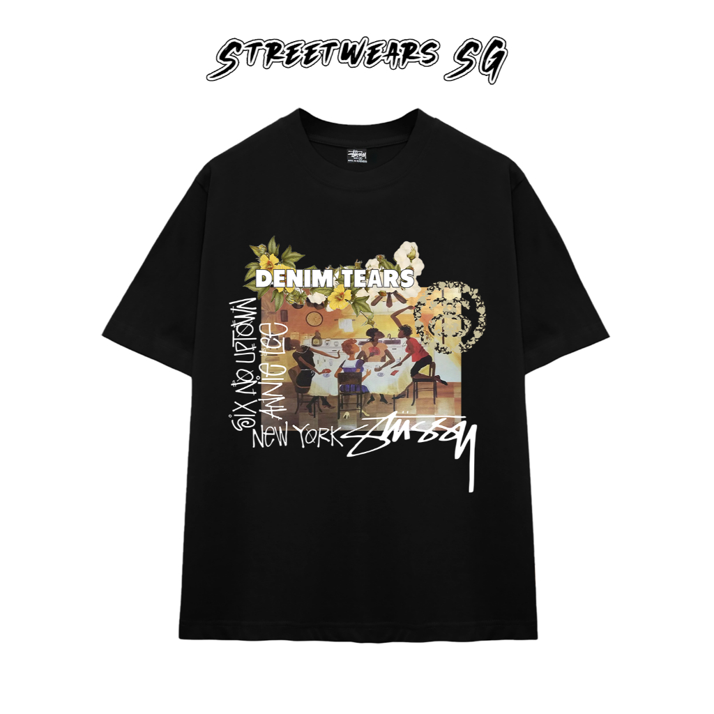 Áo Thun Stussy Denim Tears New York Cotton Cao Cấp Form Rộng - Streetwears SG