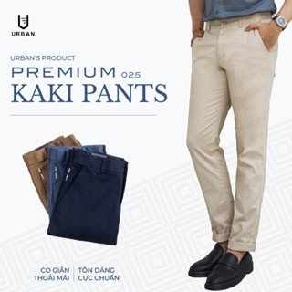 Quần Dài Kaki Nam URBAN Cạp Trượt Ống Đứng Phom Slim hơi ôm nhẹ, Chất Kaki dày dặn, Đứng phom NO. 025