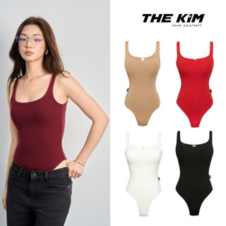 THE KIM Áo bodysuit 2 dây bản to cổ U ( có mút ngực ) , đáy áo có cúc bấm, chất liệu 100% cotton mềm mại T237