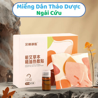 Miếng Dán Chườm Nóng Tinh Dầu Ngải Cứu Giảm Đau Cổ, Vai, Lưng, Chân (5 Miếng + 5 Lọ Tinh Dầu)