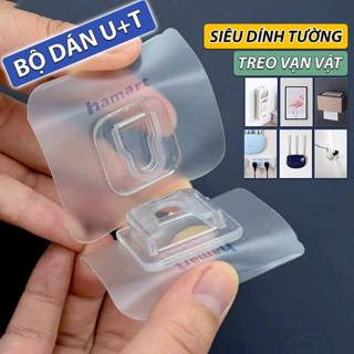  Bộ Miếng Dán Tường Treo Đồ Đa Năng U T BẢN LỚN 7x7CM Treo Ổ Điện Wifi Tranh Ảnh Móc Gài Siêu Dính 