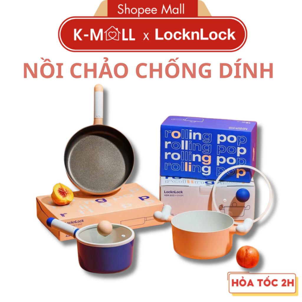 Nồi chảo chống dính phủ Ceramic LocknLock Rolling Pop LOP1161IH, LOP1182IH, LOP1225IH - K-MALL