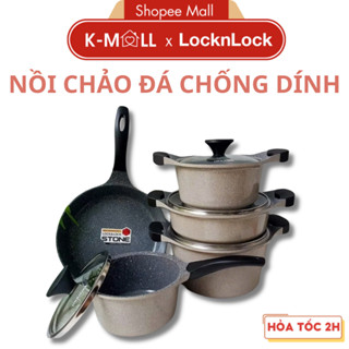 Nồi Chảo chống dính phủ Ceramic LocknLock Stone Pot LCA dùng được bếpn từ, nhiều dung tích - K-MALL