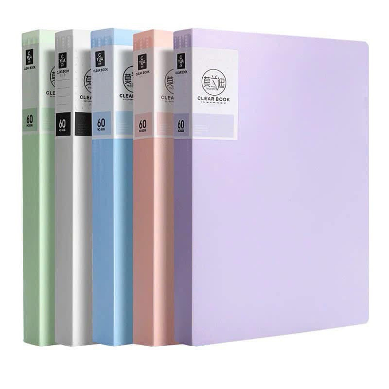 Bìa file 20/30/40/60/80 lá nhựa mềm PP A4 Cao Cấp nhiều màu Pastel Bitoon