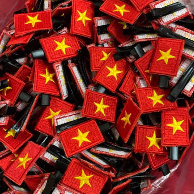 (GIÁ SỈ) 50 kẹp tóc lá cờ, kẹp tóc cờ việt nam, kẹp tóc cờ đỏ sao vàng