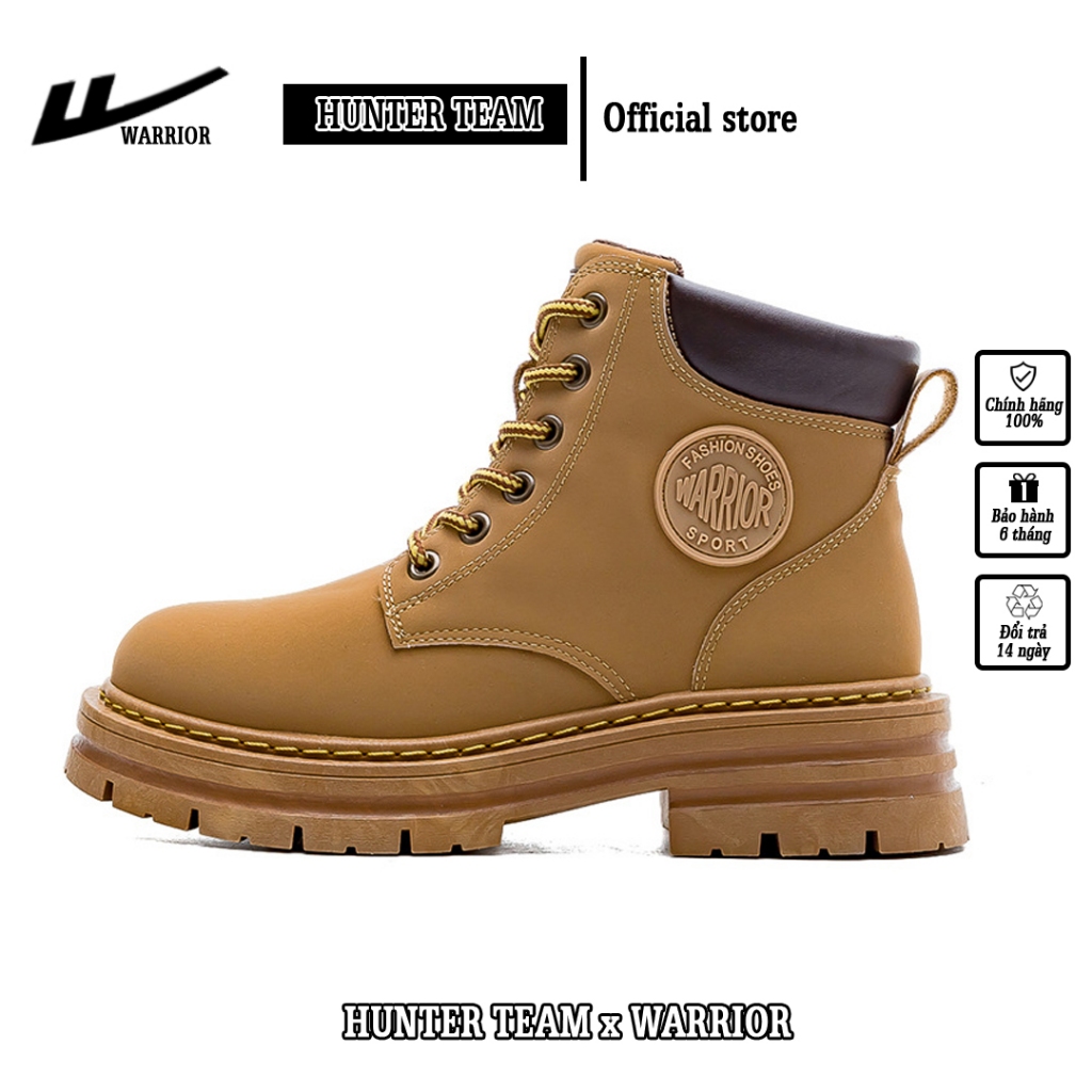 Giày Boots Martin cổ cao chính hãng Warrior - chất liệu da mềm đế TPR siêu bền độ đàn hồi cao - W038