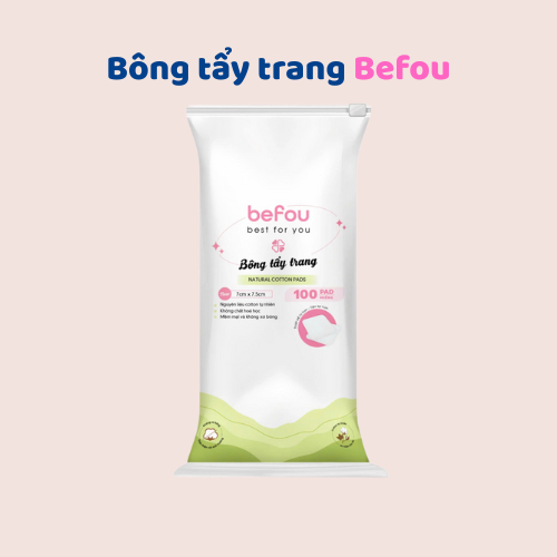 Bông tẩy trang Befou Cotton 100 miếng vuông