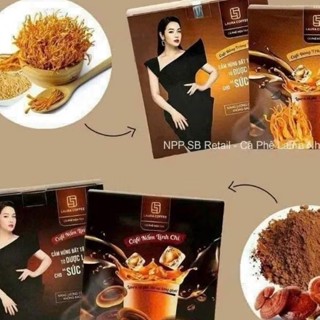 Combo 2 hộp( hộp 10 gói) cafe Laura Nhật Kim Anh chính hãng ( 1 hộp Đông Trùng + 1 hộp Linh Chi) tổng 20 gói