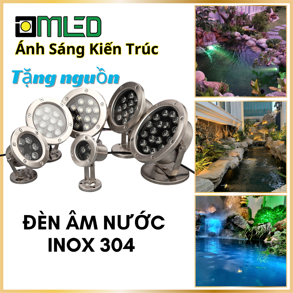  Đèn Âm Nước - Đèn Ngâm Nước Tặng Đổi Nguồn Chiếu Hồ Cá Koi Sân Vườn Tiểu Cảnh Đài Phun Nước An Toàn Tuyệt Đối 