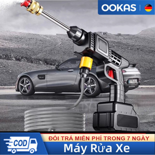  OOKAS Máy Rửa Xe Pin Cầm Tay Cao áp Vòi Xịt Rửa Xe Áp Lực Nước Siêu Mạnh Tiện Lợi 