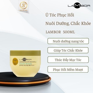 Kem Ủ Tóc Lambor 500ml Phục Hồi Tóc Hư Tổn Dưỡng Ẩm Sâu Giảm Gãy Rụng, Suôn Mượt Chuẩn Salon