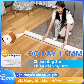 Sàn nhựa giả gỗ  thảm trải dán sàn nhám, tấm simili giả gỗ nền nhựa chống thấm nước không trơn trượt 2*5M/10M