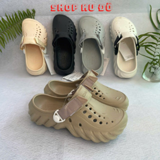 Dép cross nam Pollex Echo Clog nam nữ, tặng kèm 10 charm, dép đúc nguyên khối chống trơn trượt