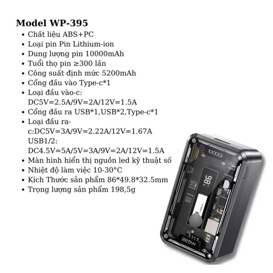 🌟ZIN🌟 Pin Sạc Dự Phòng tích điện trong mini VNWEKOME WP 395 333 337 347 sạc nhanh 10000mah 20000MAH PD 20W QC 3.0 22.5W | BigBuy360 - bigbuy360.vn