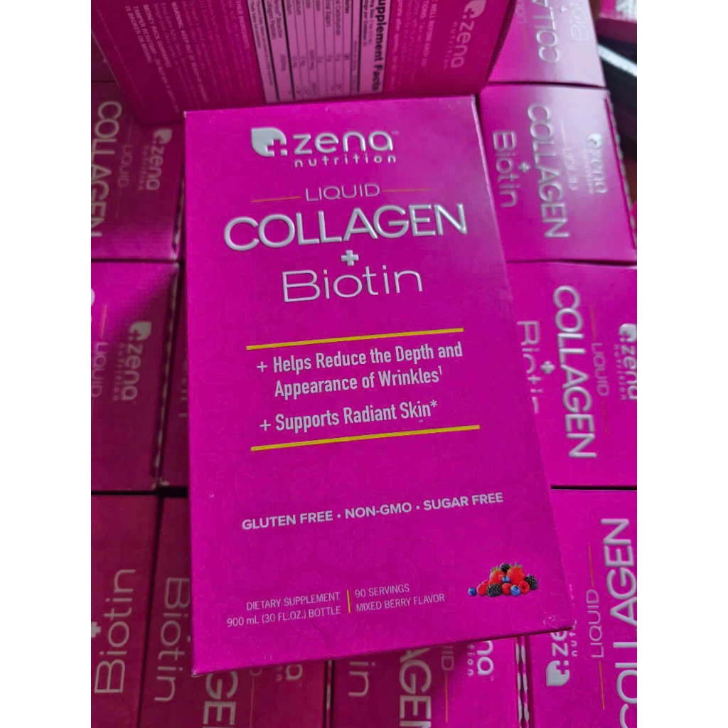 CHÍNH HÃNG MỸ COLLAGEN DẠNG NƯỚC ZENA NUTRITION LIQUID COLLAGEN + BIOTINN 900ml Chính hãng Mỹ