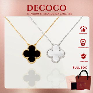 Dây chuyền nữ DECOCO Lucky Clover cỏ 4 lá may mắn titan không han gỉ ( kèm túi giấy hộp thiệp)