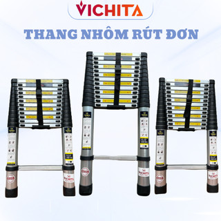 Thang Nhôm Rút Đơn VICHITA Từ 2M6 Đến 5M4 - Bảo Hành Chính Hãng 2 Năm - Tặng 2 Chốt Thang