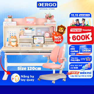 [Quà + Voucher 600K] Bộ Bàn Học Cao Cấp DERGO LEO X1200 - C5D Kích Thước 1m2 Chống Gù Chống Cận
