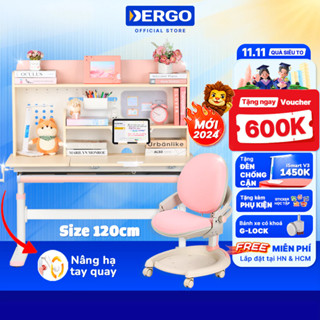 [Quà + Voucher 600K] Bộ Bàn Học Chống Gù Chống Cận Cao Cấp DERGO LEO X1200 Kích Thước Lớn 1m2