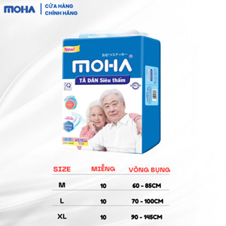 Tã Dán Dành Cho Người Già MOHA cao cấp 10 miếng size M/L/XL Hàng Chính Hãng