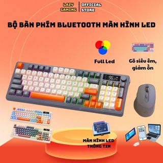 Bộ Bàn Phím Không Dây Bluetooth M96 LED 7 Màu Có Màn Hình, 2 Mode, Phím PBT Cao Cấp, Gõ Êm Chống Ồn Cho Win/ Mac OS .