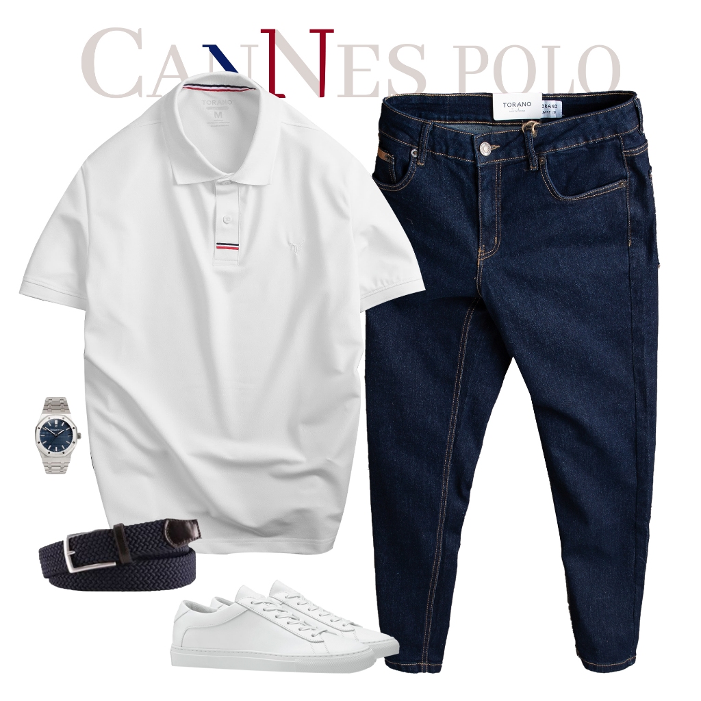 Áo polo nam TORANO CANNES POLO trơn logo ngực, Chống Nhăn, Thoáng Khí, Thiết Kế Trẻ Trung GSTP066 | BigBuy360 - bigbuy360.vn