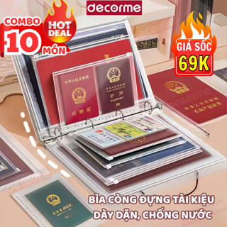 Bìa Sổ Còng Đựng Tài Liệu A4 Decorme Sổ Còng Kèm Túi Zip A4,B5,A5,A6 giúp lưu trữ hồ sơ, giấy tờ quan trọng, chống nước